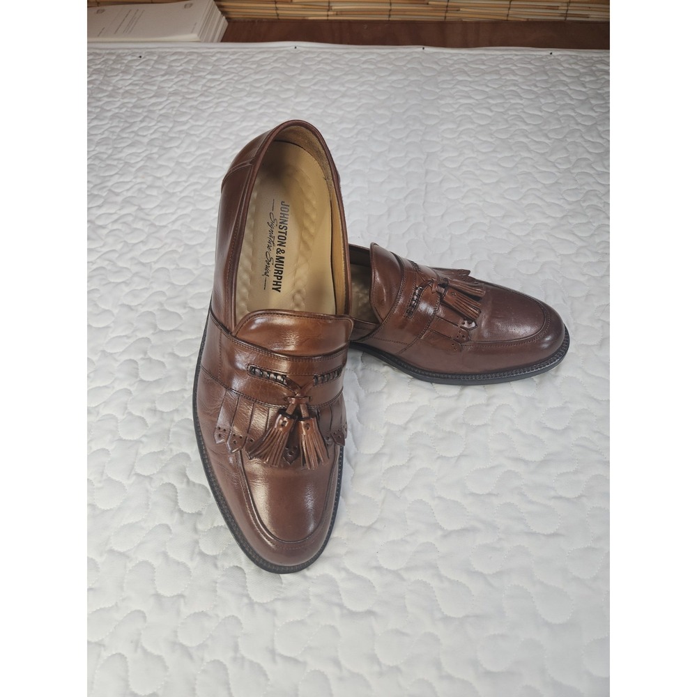 9M Men Leather Kiltie Tassel Loafers Italian 50s 60s 70s Executive Dad Shoes EXC